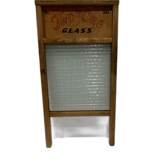Vintage Two in One Washboard with Glass Rubbing Surface Standard Family Size - Picture 1 of 12